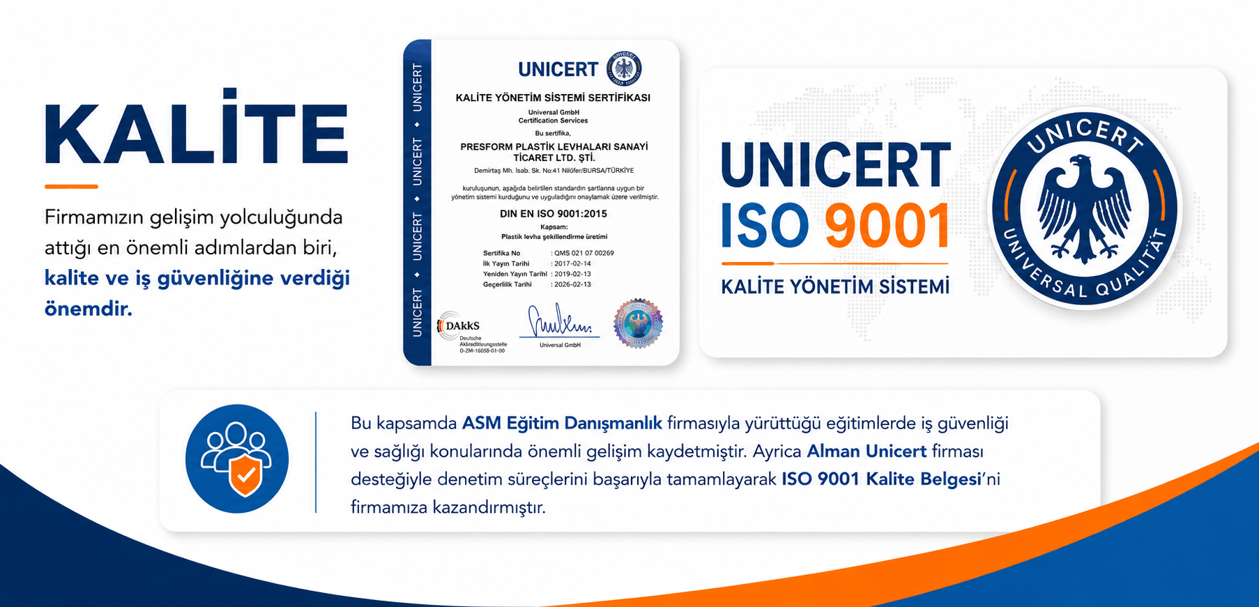 PRESFORM Kalite ve ISO 9001 Kalite Yönetim Sistemi